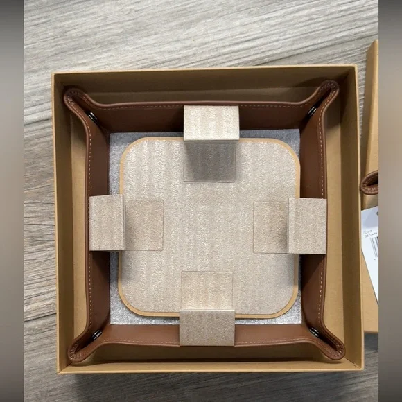 Coach New with Box Set Saddle Brown Leather Valet Trays - Picture 6 of 16